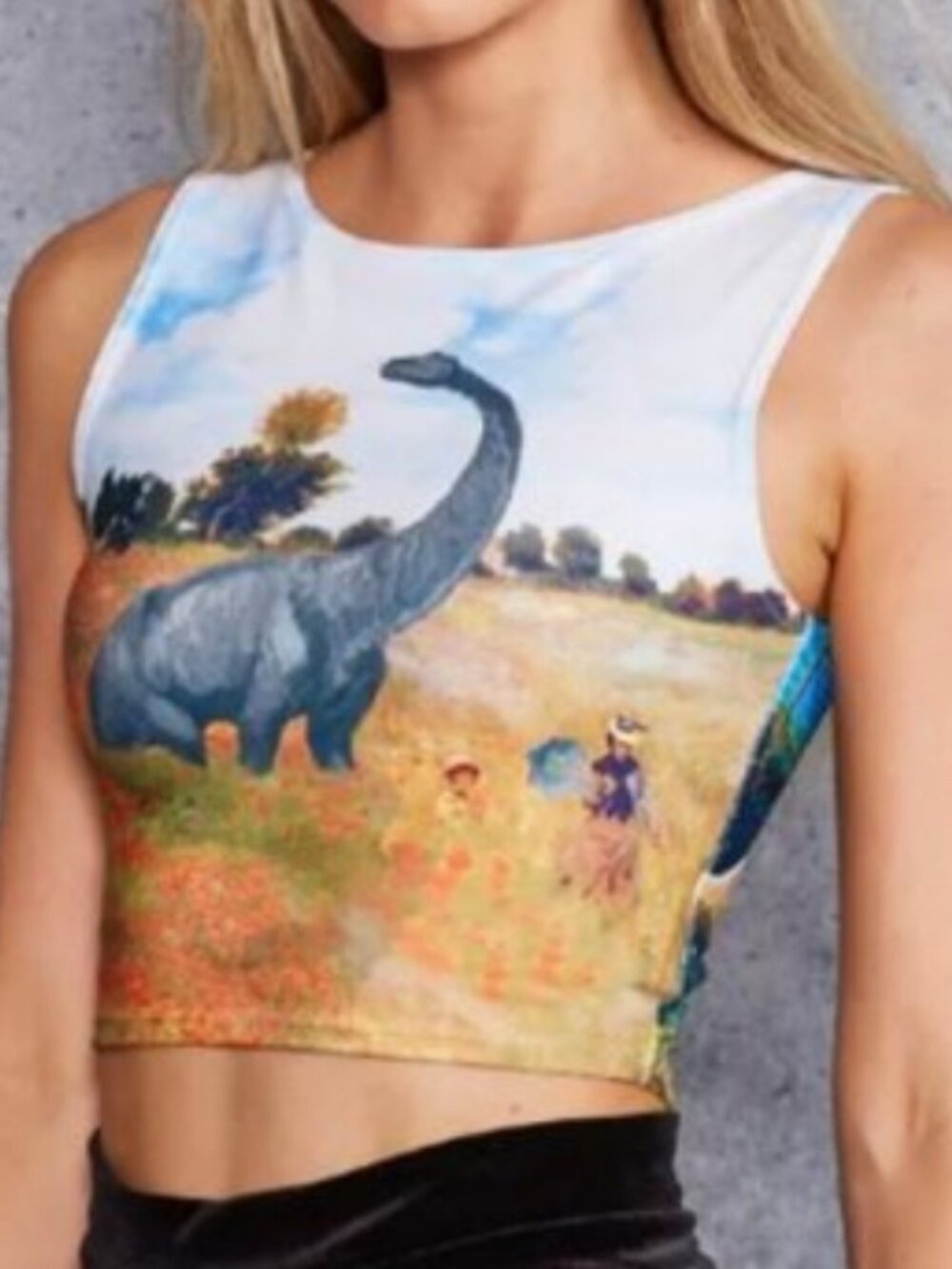 ***FOR M.D.***BlackMilk Jurassic Art Monet Dinosaur Top Only - Size Medium